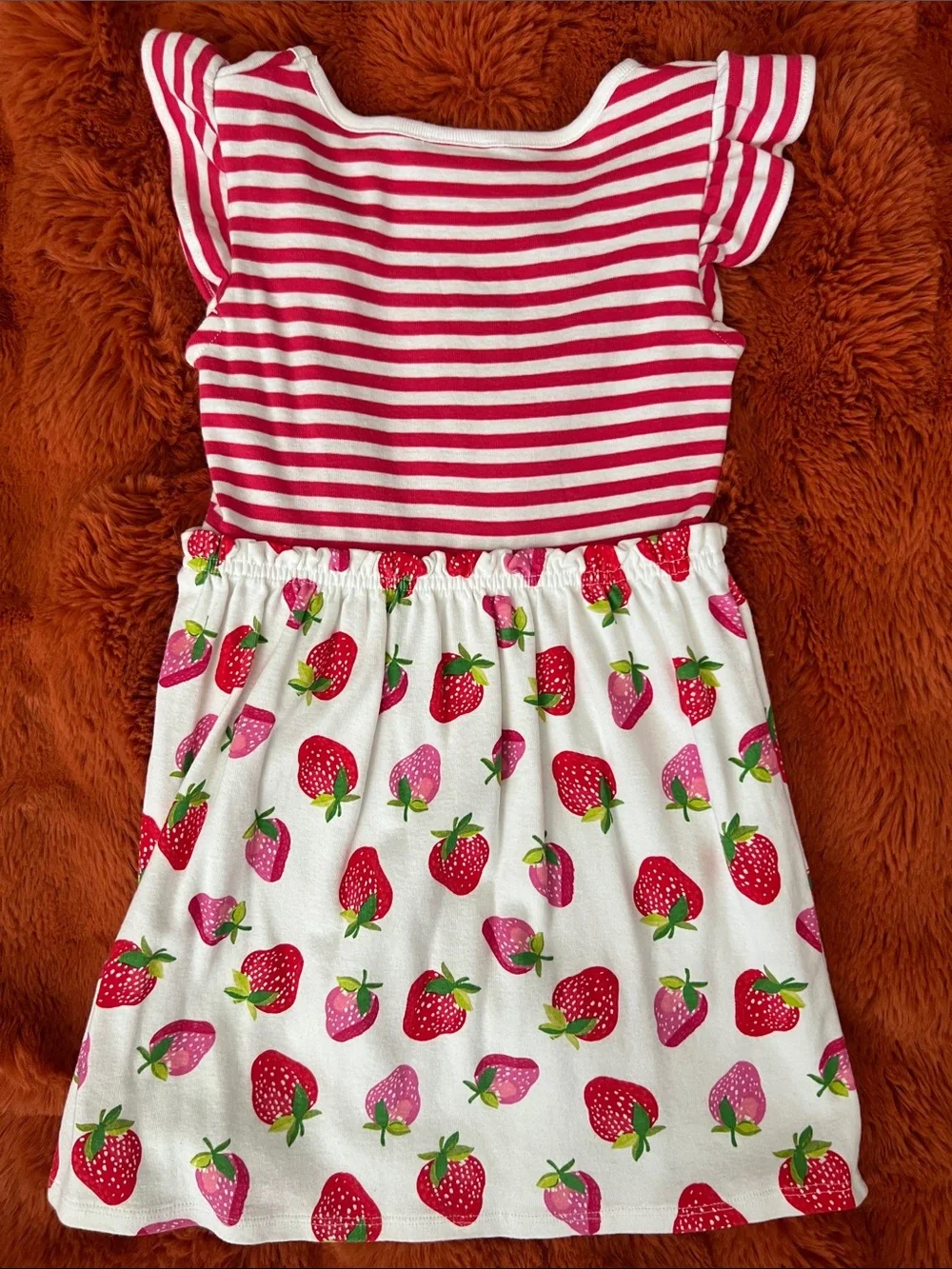 Gymboree Pink & White Strawberry Print Cotton Dress